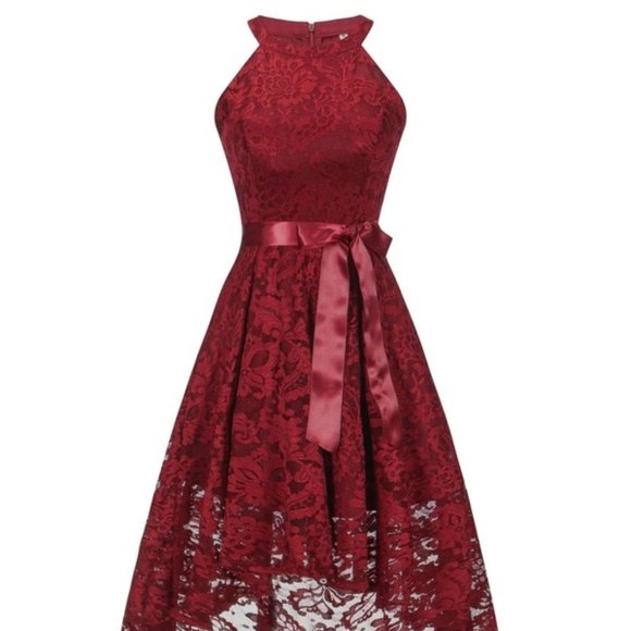 Dresses & Skirts - Halter Asymmetrical Flare Dress in sizes S-XXL
